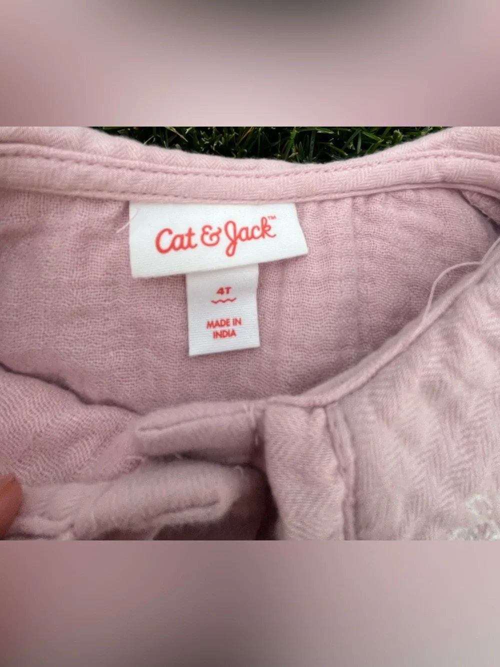Cat & Jack Light Pink Ruffle-Collar Button Front Top